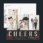 Typografische chemicaliën 3 Fotochemicaliën Feestdagenkaart<br><div class="desc">Briefkaart. Deze nieuwe vakantiekaart kan op alle mogelijke manieren worden aangepast. Het collectie is voorzien van onze oorspronkelijke handbeschilderde winterbessen en foliekunstwerken. Vette moderne groeten die tussen het kunstwerk onderling verweven zijn maken een grillige typografische verklaring die uitkomt. Dit collectie omvat veelvoudige foto en collage opties om uw fotovoorkeur te...</div>