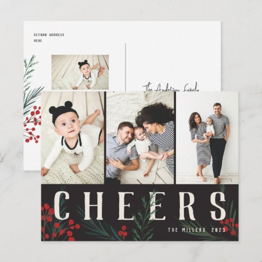 Typografische chemicaliën 3 Fotochemicaliën Feestdagenkaart (Voorkant / Achterkant)