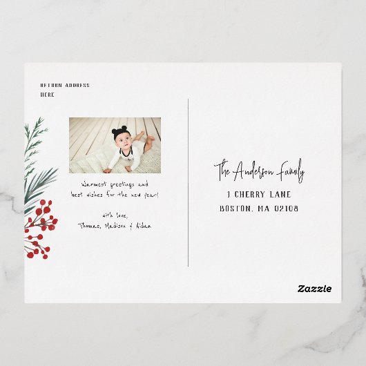 Typografische chemicaliën Fotochemische stoffen Folie Feestdagen Briefkaart (Achterkant)