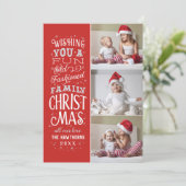 Typografische Christmas Kaart Three Foto (Staand voorkant)