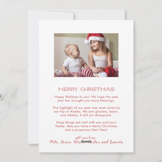 Typografische Christmas Kaart Three Foto (Achterkant)