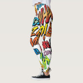Typografische Comic Book Pop Art-geluiden Leggings (Links)