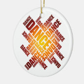 Typografische Dance (Fire)-sierans Keramisch Ornament (Links)