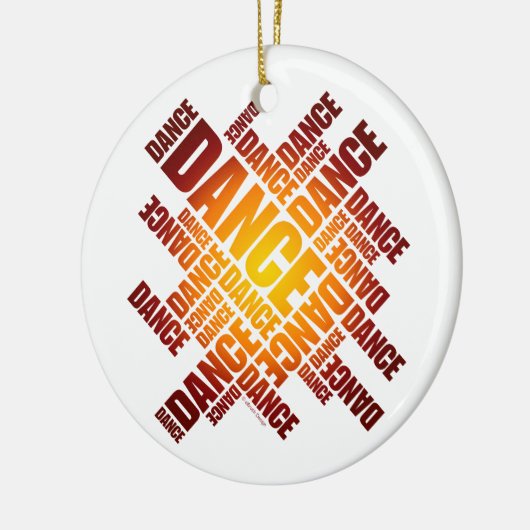 Typografische Dance (Fire)-sierans Keramisch Ornament (Links)