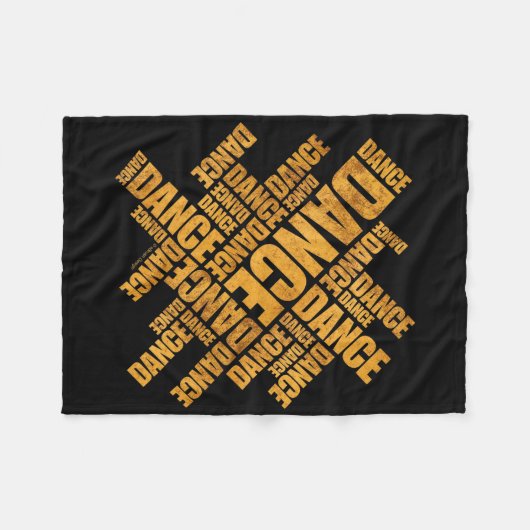 Typografische Dance Fleece Deken (Voorkant (Horizontaal))