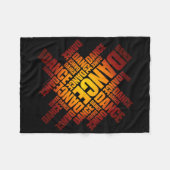 Typografische Dance Fleece Deken (Voorkant (Horizontaal))