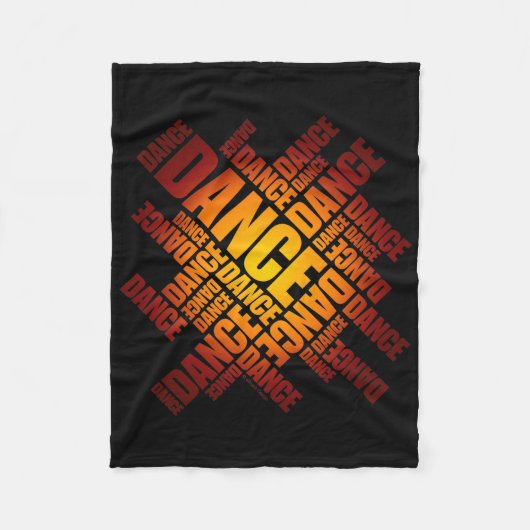 Typografische Dance Fleece Deken (Voorkant)