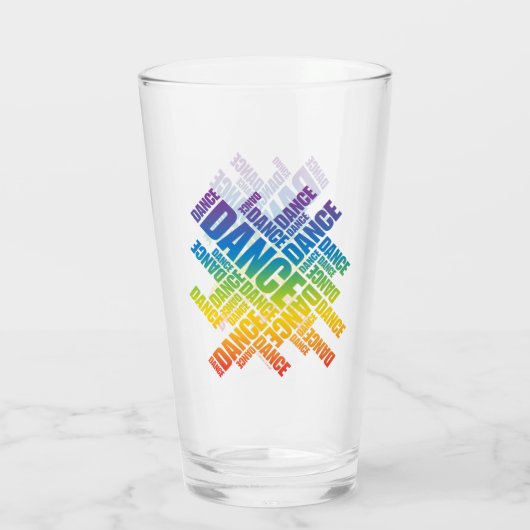 Typografische Dance Glas (Achterkant)