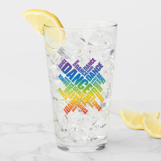 Typografische Dance Glas (Voorkant ijs)