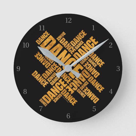 Typografische Dance Ronde Klok (Voorkant)