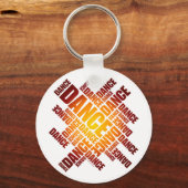 Typografische Dans (Fire)-Sleutelhanger Sleutelhanger (Voorkant)