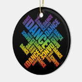 Typografische Dans (Spectrum)-siermiddel Keramisch Ornament (Links)