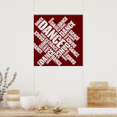 Typografische Dans (Verstoord) poster (Keuken)