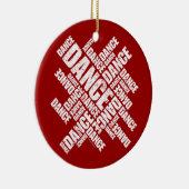 Typografische Dans (Verstoord) siermiddel Keramisch Ornament (Rechts)