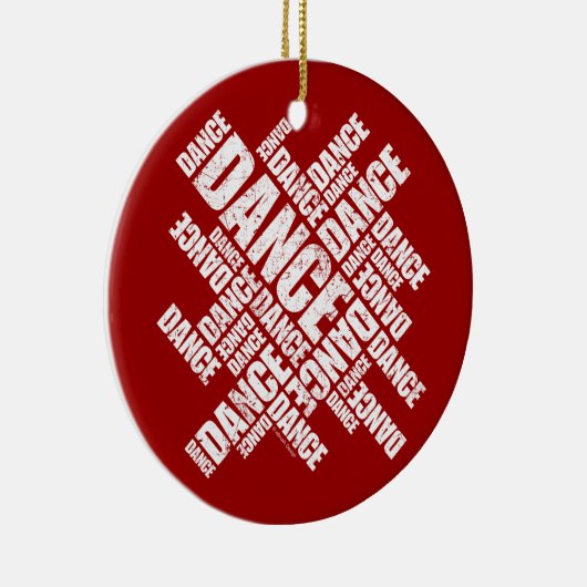 Typografische Dans (Verstoord) siermiddel Keramisch Ornament (Rechts)