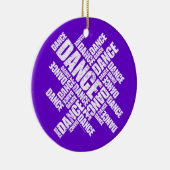 Typografische Dans (Verstoord) siermiddel Keramisch Ornament (Rechts)