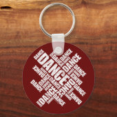 Typografische Dans (Verstoord) Sleutelhanger (Voorkant)
