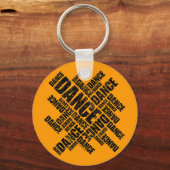 Typografische Dans (Verstoorde) Sleutelhanger (Voorkant)