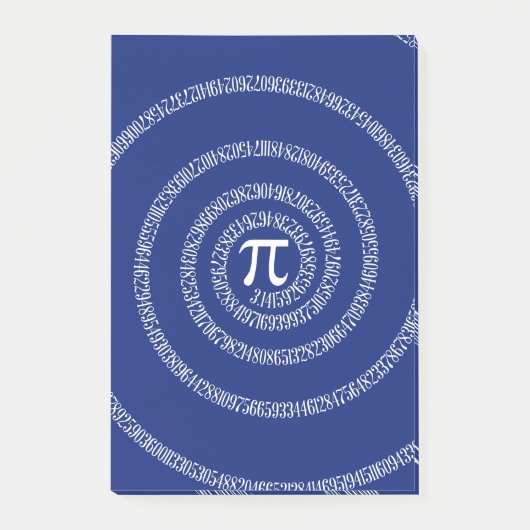 Typografische draal voor Pi op Navy Blue Post-it® Notes (Voorkant)