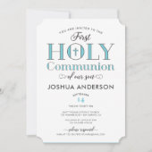 Typografische Eerste Heilige Communie Kaart (Voorkant)