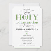 Typografische Eerste Heilige Communie Kaart (Voorkant)