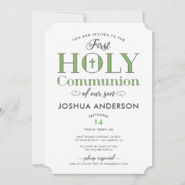 Typografische Eerste Heilige Communie Kaart