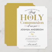 Typografische Eerste Heilige Communie Kaart (Voorkant / Achterkant)