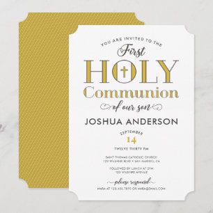 Typografische Eerste Heilige Communie Kaart