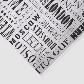 Typografische Europese hoofdsteden Tissuepapier (Detail)
