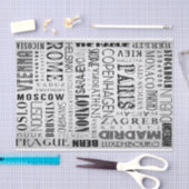 Typografische Europese hoofdsteden Tissuepapier (Craft)