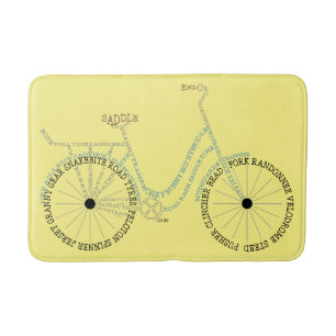 Typografische fiets Bike Biking Cycling Bath Mat