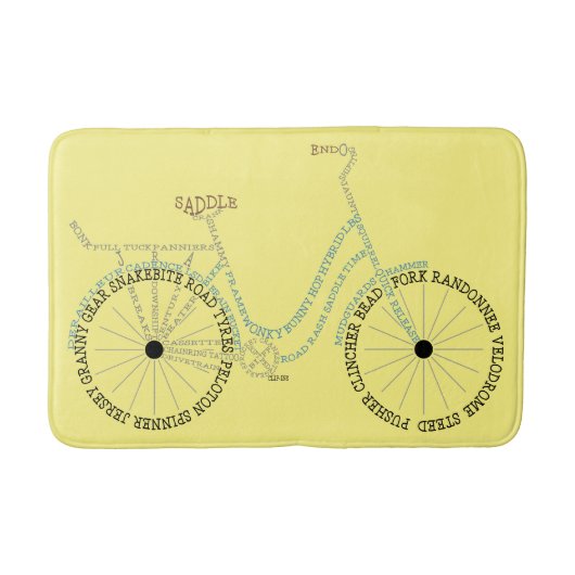 Typografische fiets Bike Biking Cycling Bath Mat (Voorkant)