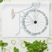 Typografische fiets Bike Biking Cycling Tea Towel Theedoek (Gevouwen)