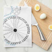 Typografische fiets Bike Biking Cycling Tea Towel Theedoek (Quarter Fold)