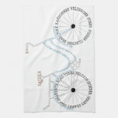 Typografische fiets Bike Biking Cycling Tea Towel Theedoek (Verticaal)
