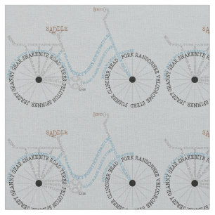 Typografische fiets bike Biking Fabric Stof