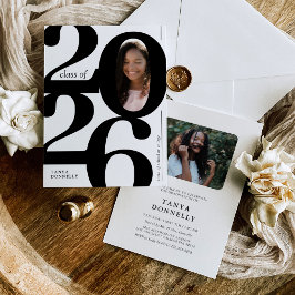 Typografische foto-verjaardagsuitnodiging voor ein kaart