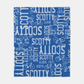 Typografische gepersonaliseerde namen en fietsen b fleece deken (Voorkant)