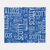 Typografische gepersonaliseerde namen en fietsen b fleece deken (Voorkant (Horizontaal))