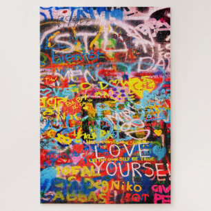 Typografische Graffiti Street Art Legpuzzel