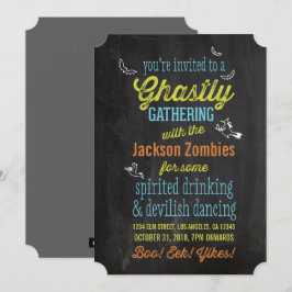 Typografische Halloween Monster Bash Uitnodiging