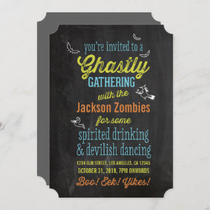 Typografische Halloween Monster Bash Uitnodiging