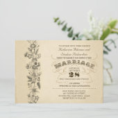  typografische huwelijksuitnodiging kaart (Staand voorkant)