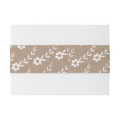 Typografische initialen, witte bloemen, trouwe bru uitnodigingen wikkel (Achterkant Voorbeeld)