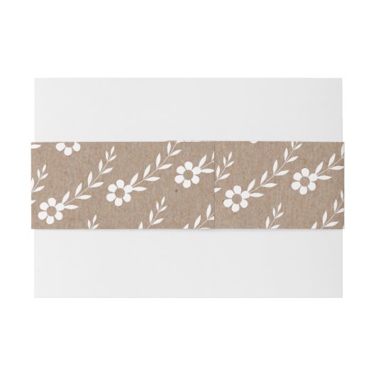 Typografische initialen, witte bloemen, trouwe bru uitnodigingen wikkel (Achterkant Voorbeeld)