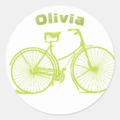 Typografische Jouw naam Citaat  fiets Ronde Sticker (Voorkant)