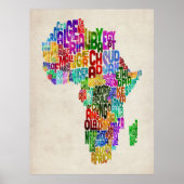 Typografische kaart van Afrika Poster (Voorkant)