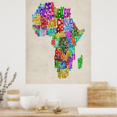 Typografische kaart van Afrika Poster (Keuken)