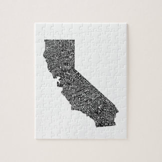 Typografische kaart van Californië Legpuzzel
