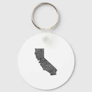 Typografische kaart van Californië Sleutelhanger